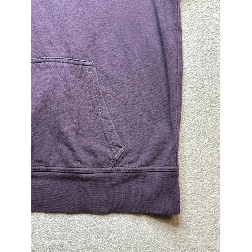 The North Face Hoodie Mens Large Purple Pullover Fleece Patch Logo Outdoor A3KA8